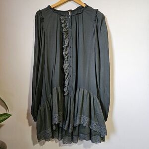 EUC FREE PEOPLE LACED TUNIC DRESS LONGSLEEVES SIZE SMALL 0B1240691